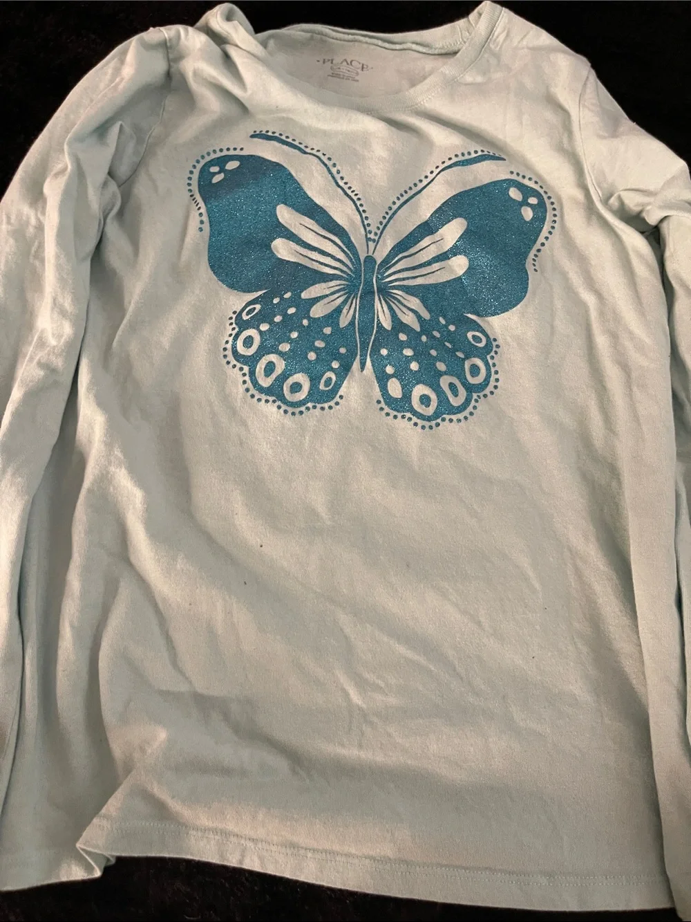 The Children's Place Light Aqua Long-Sleeve Tee with Teal Butterfly